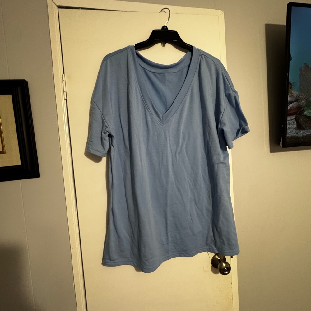 Light Blue V-Neck Shirt
